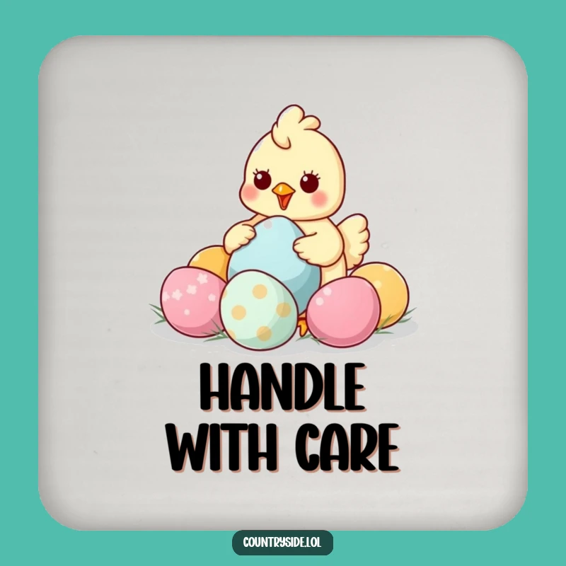 Funny Kawaii Chicken Drink Coaster - Humorous Egg Protection Gift for Tables