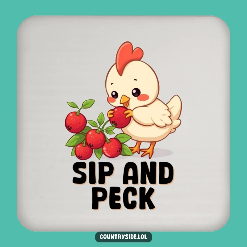 Funny Kawaii Chicken Drink Coaster: Protect Surfaces with Bird Humor