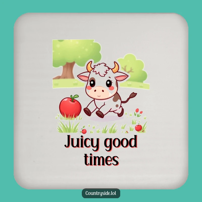 Funny Kawaii Cow Drink Coaster: Protect Surfaces with Farm Animal Humor