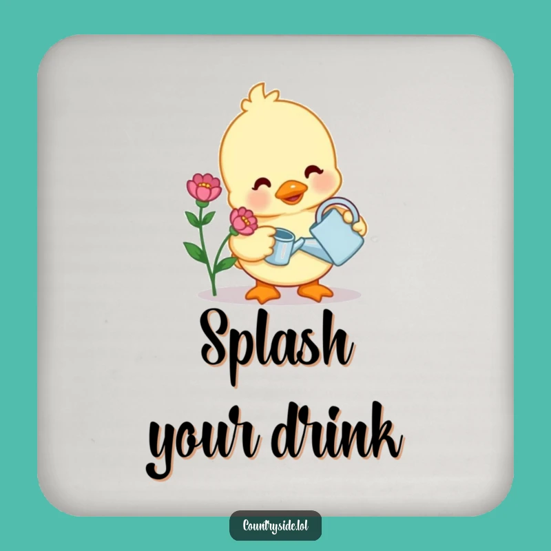 Funny Kawaii Duck Coaster: Gentle Gardener, Protects Surfaces with Humor, Funny Gift