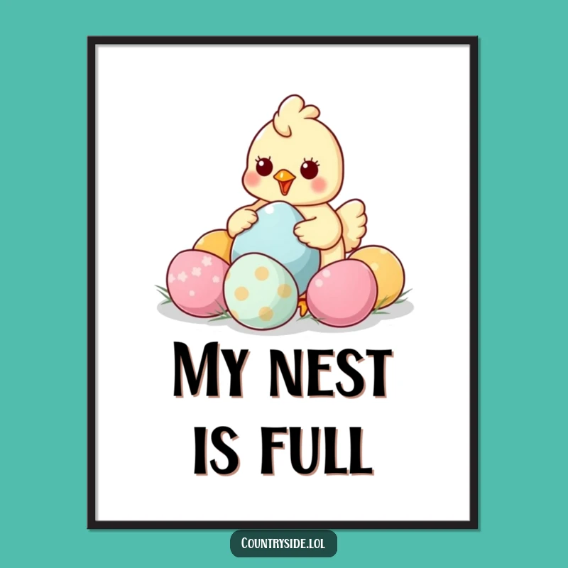 Funny Kawaii Chicken Poster - Humorous Egg Collection Art for Wall Decor Gifts