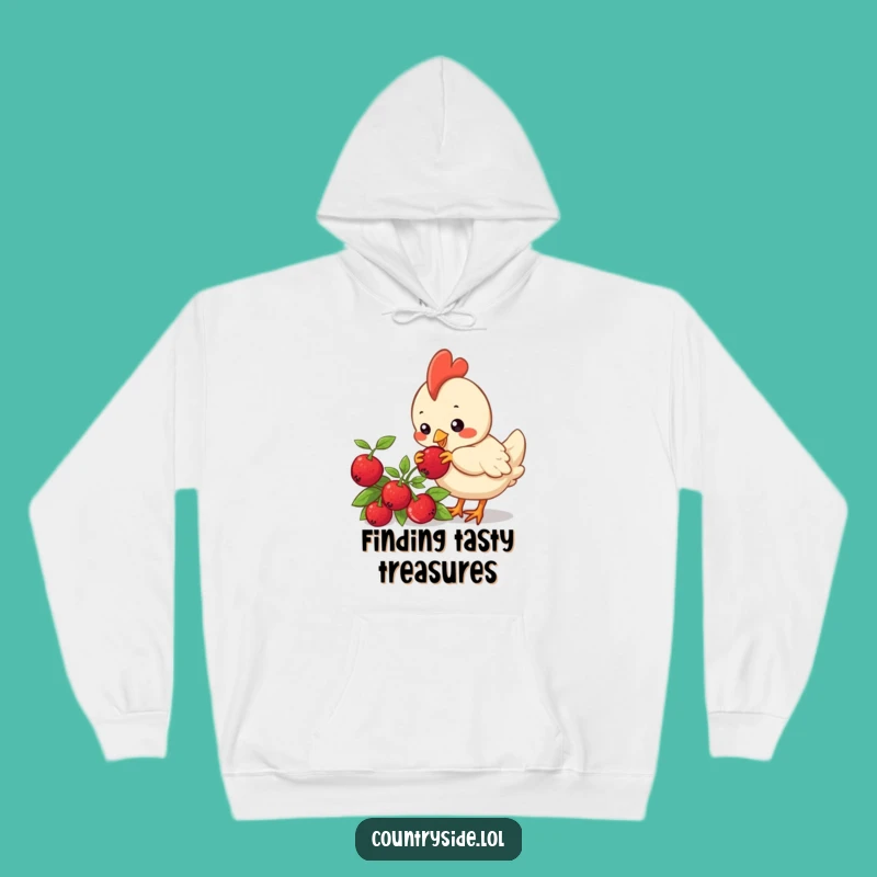 Funny Kawaii Chicken Hoodie: Cozy Berry Pecking Bird - Ultimate Humorous Gift