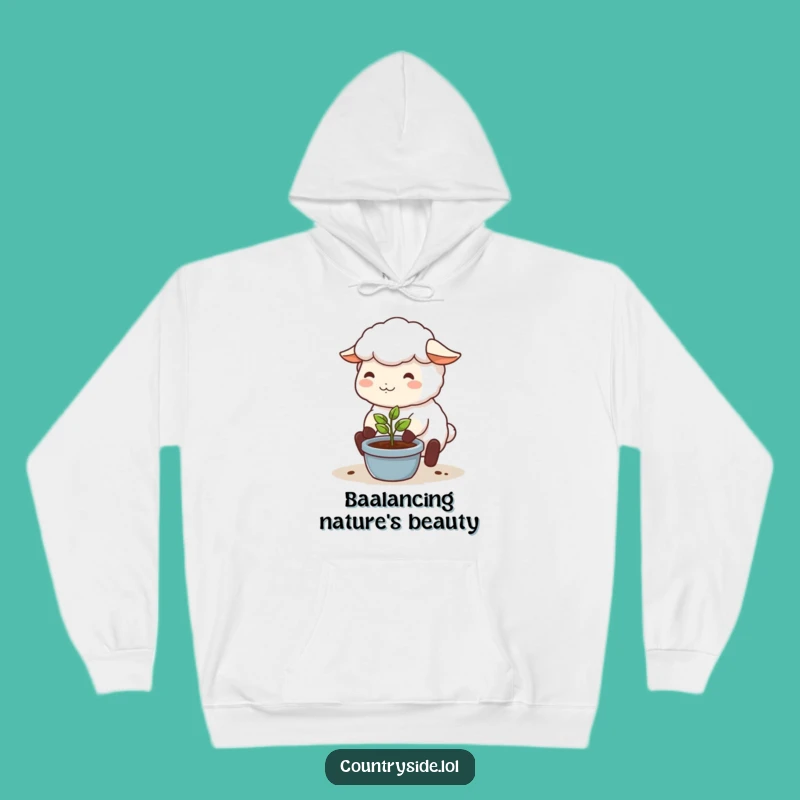 Funny Kawaii Sheep Hoodie: Cozy Gardener Design, Soft & Warm Funny Gift