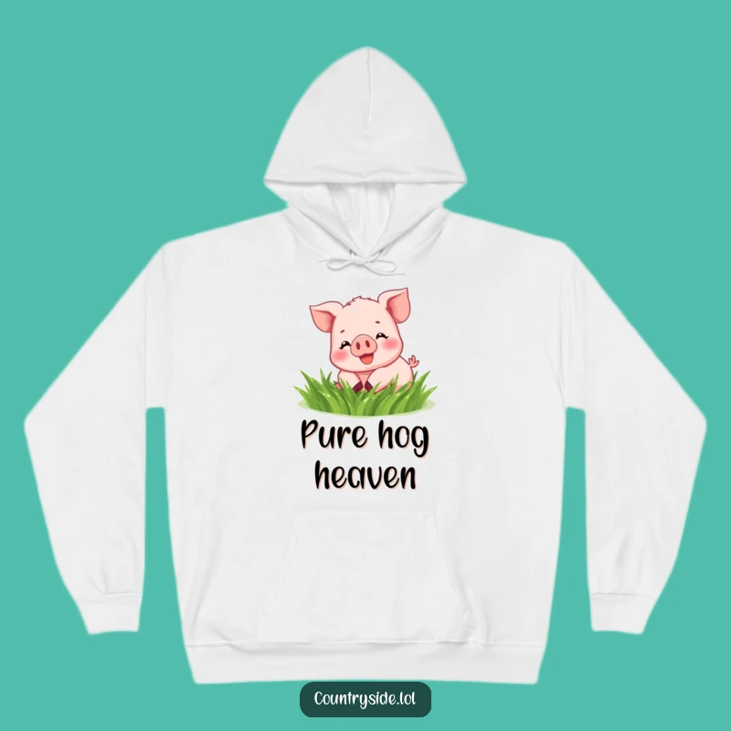 Cozy Funny Kawaii Piglet Hoodie - Humorous Grass Rolling Gift for Ultimate Comfort