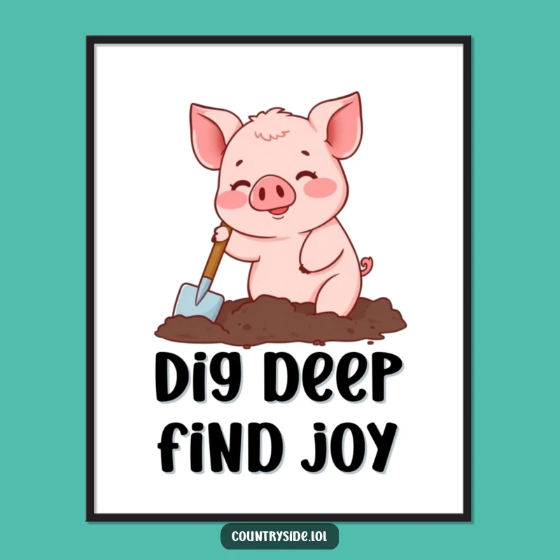 Free Printable Kawaii Pig Art: Funny Downloadable Wall Decor for Hobby Farmers!