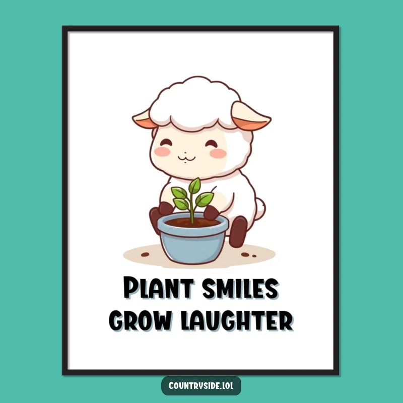 Free Printable Kawaii Sheep Art: Funny Downloadable Wall Decor for Garden Lovers!
