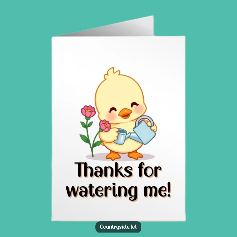 Free Printable Kawaii Duck Thank You Card: Funny Downloadable Gift for Gardeners!