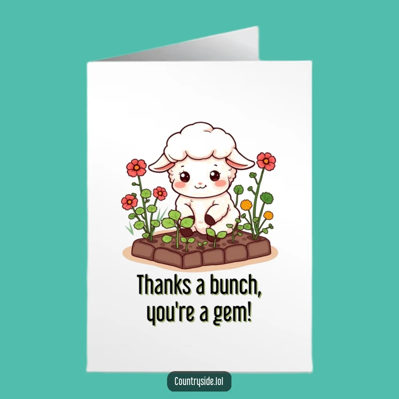 Free Printable Kawaii Sheep Thank You Card: A Funny Downloadable for Heartfelt Thanks