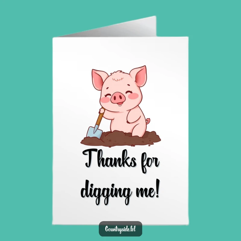 Free Printable Kawaii Pig Thank You Card: Funny Downloadable Gift for Helpers!