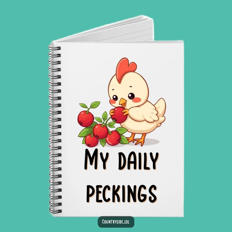 Funny Kawaii Chicken Notebook: Curious Berry Pecking Journal - Humorous Writing Gift