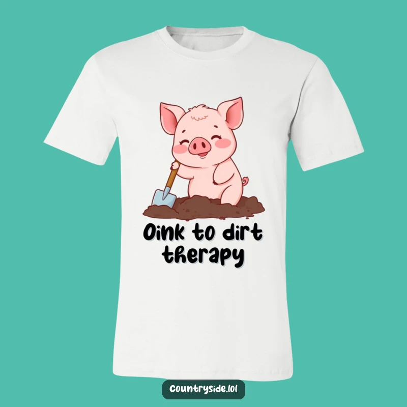Funny Kawaii Pig T-Shirt: Busy Gardener Tee, Comfy Cotton for Funny Gift